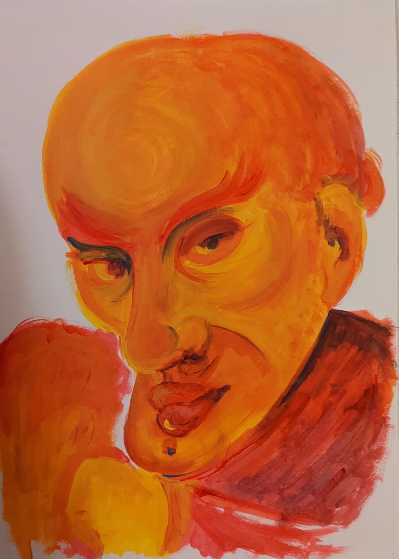 man thinking orange